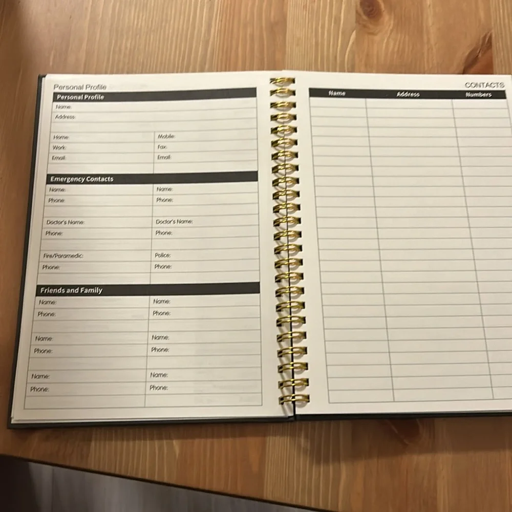 Blank planner